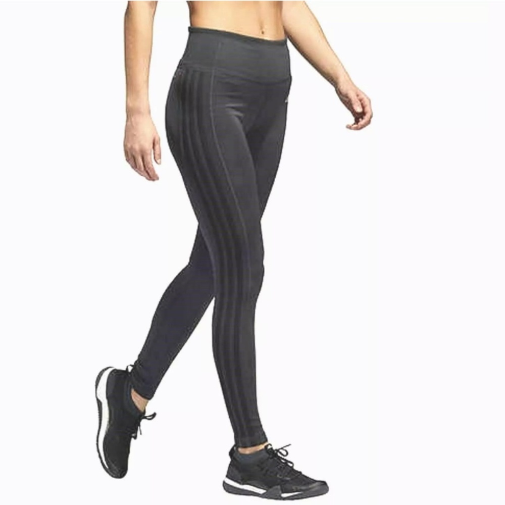 Adidas Legging  Charcoal Gray w/Black Stripe Women